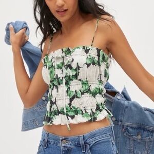 Hill House Green and White Floral Camisole